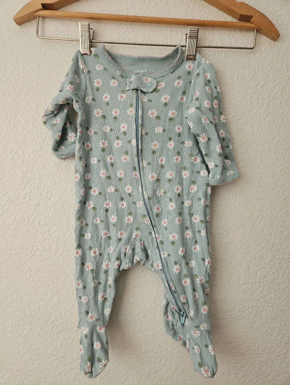 carters baby girl daisy floral sleeper, 3 months